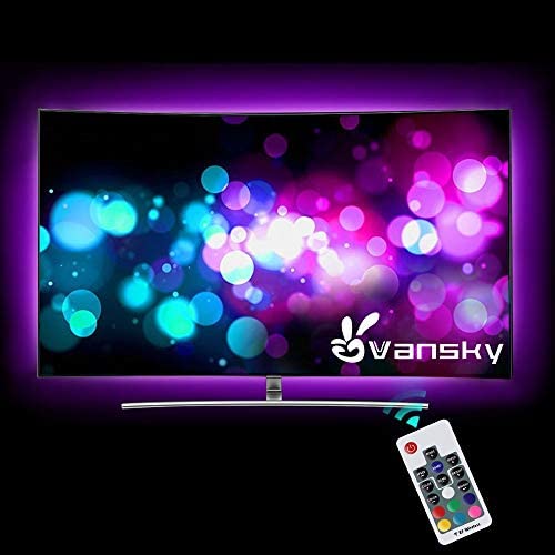 Led Strip Lights,Vansky Bias Lighting for 40-60 inch TV 6.6ft RGB USB Powered LED Light Strip with RF Remote,TV Backlight Kit for Flat Screen TV,PC