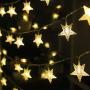 Mankinlu Star String Lights 50 LED 25 ft Waterproof Christmas Fairy Lights 8 Modes Star Twinkle Fairy Lights Battery Operated with Remote Control for Party Bedroom Kids Tent Christmas Decor Warm White