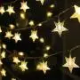 Mankinlu Star String Lights 50 LED 25 ft Waterproof Christmas Fairy Lights 8 Modes Star Twinkle Fairy Lights Battery Operated with Remote Control for Party Bedroom Kids Tent Christmas Decor Warm White