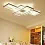 Modern LED Ceiling Lights Living Room Dining Room Ceiling Lighting Fixtures 3000-6500K Hanging Lamp Dimmable Remote Acrylic Rectangle Chandeliers Hotel Kitchen Bedroom Pendant Light,White/90cm/50w