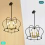Trongee Industrial Pendant Light Fixtures Black Metal Pendant Lights Rustic Farmhouse Chandelier for Kitchen Dining Room Living Room Foyer Hallway Loft (Large)