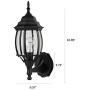 NOMA Four-Sided Outdoor Wall Lantern | Waterproof Outdoor Up-Facing Exterior Light for Front Door, Backyard, Garage, Patio or Décor | Black Finish with Bevelled Glass Panels