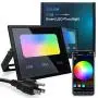 Zglon LED Flood Lights RGB Color Changing 100W Equivalent Outdoor, 20W Bluetooth Mesh Smart Floodlights RGB APP Control,Grouping，IP65 Waterproof, Timing, 2700K&16 Million Colors