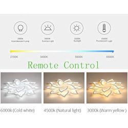 Mscoreray Living Room Dimmable Ceiling Light Led Lotus Flush Mount Ceiling Lights with Remote Control,10 Petals,3 Colors,1800Lm,140W