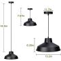 DLLT Industrial Pendant Light, Metal Pendant Light Fixture, E26 Adjustable Black Ceiling Hanging Fixture Lighting for Kitchen, Dining Room, Restaurant, Warehouse