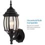 NOMA Four-Sided Outdoor Wall Lantern | Waterproof Outdoor Up-Facing Exterior Light for Front Door, Backyard, Garage, Patio or Décor | Black Finish with Bevelled Glass Panels