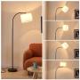 Arc Floor Lamp, LED Floor Lamp with Shade, Ambimall Adjustable Standing Lamp Modern Design, Mid Century Modern Floor Lamp for Living Room, Bedroom, Dining Room, Study Room and Office(Without Bulb)