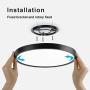 LVL Flush Mount 12 Inch Ceiling Light Fixture (Matte Black), 5000K Daylight 24W LED Modern Surface Mount Ceiling Lamp Indoor for Bedroom Living Room Hallway Kitchen Office Easy Install