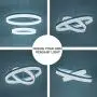 WELAKI LED Chandeliers Modern Pendant Light, Adjustable Two Rings Dimmable Chandelier Lighting Fixture for Living Room Bedroom Kitchen Island Resturant Dining Room, 6000K Cool White,60W (Silver Shell)