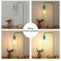 Minimalist Table Lamp, Dimmable Nightstand Desk Lamp, Bedside Lamp Industrial Style with Wood Base (Mint Green)