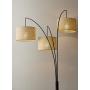 Adesso 4238-26 Trinity Arc Floor Lamp Antique Bronze FinisH, Beige Burlap Lamp. Home Decor Lamps and Light Fixtures, 82'',3 Arm