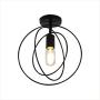 Modo Lighting Retro Industrial Flush Mount Ceiling Light Kids Ceiling Light Black Antique Metal Spherical Ceiling Lamp Light Fixture for Bedroom Hallway Stairway Porch (Black)