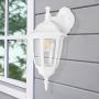 FUDESY Outdoor LED Wall Lantern,Plastic Exterior Wall Light with 8W Edison Filament Bulb,White Porch Light for Garage,Patio,Yard,FDS2542EW