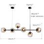 Modo Lighting Modern Ceiling Pendant Lighting Adjustable Chandelier 6-Light Lamp Globe Glass Hanging Light Fixture for Living Room Dining Room Bedroom Modo Lighting Modern Ceiling Pendant Lighting Adjustable Chandelier 6-Light Lamp Globe Glass Hanging Light Fixture for Living Room Dining Room Bedroom