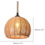Berlato Coastal Beach Rope Rattan Woven Pendant Lamp, Natural Simple Hand Weaved Dome Pendant Light, Suspension Lamp for Living Room Bedroom Studyroom Hotel Restaurant
