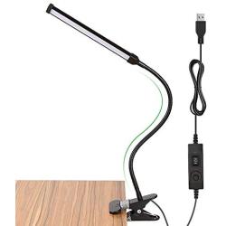 Clip Light Reading Lights with Flexible Gooseneck Clamp Desk Lamp 8W Dimmable Brightness Clip Night Light for Desk,Headboard, Computer