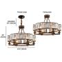 Siljoy Luxury Round Crystal Chandelier Modern LED Dimmable 6-Lights Pendant Lighting Vintage Flush Mount Ceiling Fixture for Dining Room Kitchen Entryway, Dia 25.6'', Brown