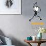 Mobestech Led Pendant Light Creative Cartoon Wrought Iron Ceiling Light Decorative Hanging Lamp for Dining Room Home Bedroom Living Room Cafe Bar