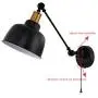 Larkar Dimmable Wall Lamp Plug in Wall Sconces Lamp, Larkar Swing Arm Wall Lamp with On/Off Switch Metal Black Wall Mounted Reading Light Fixture for Indoor Bedroom Bedside - Set of 2