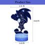 Sonic Light Night Anime Lamp Sonic The Hedgehog Night Light with Remote Control Kids Bedroom Decoration, Creative Lighting for Kids and Sonic The Hedgehog Fans Christmas Birthday Gifts