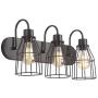 ZZ Joakoah 3-Light Bathroom Vanity Light, Industrial Metal Cage Wall Sconce Vintage Wall Lamp Light Fixture for Bathroom Kitchen Living Room Vanity Hallway.