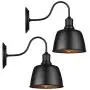 Black Gooseneck Barn Wall Light Wall Sconce Lighting Industrial Retro Farmhouse E26 Wall Lamp Led Porch Light for Kitchen, Foyer,Bedroom,Warehouse, Dining Room, Restaurant (2 Lights)