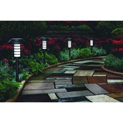 Bell Howell 2905 Smart Solar Lights Pathway Outdoor Garden Path Light Waterproof Wireless Sun Powered Landscape Lighting for Yard Patio Set of 4 Black