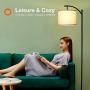 Addlon Floor Lamp for Living Room with Lamp Shade and 9W LED Bulb Modern Standing Lamp Floor Lamps for Bedrooms Black