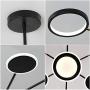 FangYanMei LED Chandelier Modern Acrylic Ceiling Lights Black Metal Lighting, Close to Ceiling Light Nordic Restaurant LED Pendant Lights Lamp Used for Living Room Bedroom Dining Room Lighting
