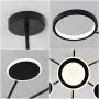 FangYanMei LED Chandelier Modern Acrylic Ceiling Lights Black Metal Lighting, Close to Ceiling Light Nordic Restaurant LED Pendant Lights Lamp Used for Living Room Bedroom Dining Room Lighting