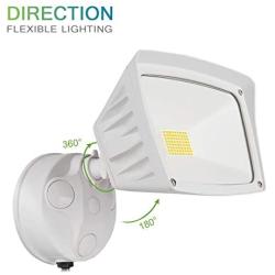 JJC Security Lights Outdoor Flood Light LED Dusk to Dawn Photocell Sensor Waterproof 28W(250W Equiv.)5000K-Daylight 3400LM DLC Certified&ETL-Listed White