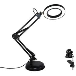 LED Desk Lamp with usb charging port Interchangeable Base Or Clamp, Multi-Joint, Adjustable Arm, Eye-Caring Reading Lamp for Bedroom, Study Room &Office (Black)