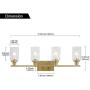 MELUCEE Brass Vanity Lights Wall Sconce 4-Light, Bathroom Light Fixtures with Clear Glass Shade Wall Lights Bedroom Porch Light Fixtures Wall Mount