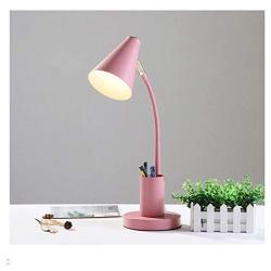 Eye-caring Table Lamp LED Reading Light Book Light 3 Brightness Levels with Pen Holder Reading Lamp, Perfect for Reading In Bed Night Light (Color : Pink)