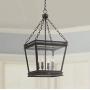 James Bronze Foyer Pendant Chandelier 15 3/4'' Wide Farmhouse Rustic Lantern Clear Glass 4-Light Fixture for Dining Room House Kitchen Island Entryway Bedroom - Franklin Iron Works