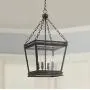 James Bronze Foyer Pendant Chandelier 15 3/4'' Wide Farmhouse Rustic Lantern Clear Glass 4-Light Fixture for Dining Room House Kitchen Island Entryway Bedroom - Franklin Iron Works