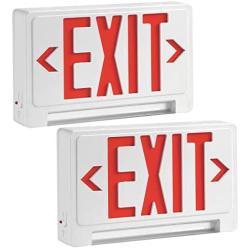 LED emergency light exit sign with battery backup light bulb, Pack of 2, Exit Sign Combo, Indoor Hallway or Room Safety for Residential, Commercial or Industrial Use, rechargeable emergency led bulb