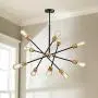 Saint Mossi Vintage Pendant 10-Lights E26 Base Modern Black Sputnik Hanging Light Industrial Hanging Pendant Light Fixture for Kitchen Dining Room Bedroom