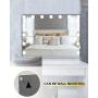 SL4U Vanity Mirror with Lights, Hollywood Lighted Makeup Mirror with 15 pcs Dimmable Led Bulbs for Dressing Room & Bedroom, Tabletop Mirror or Wall Mounted, Slim Metal Frame White