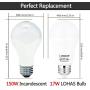 LOHAS A19 LED Bulb 150W Equivalent(UL Listed), 17 Watt Daylight White 5000K LED, 1600 Lumen Energy-Efficient Light Bulb, E26 Medium Base for Living Room, Kitchen, Bedroom, Non-Dimmable, 4 Pack