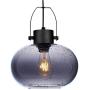 SYDTOP Modern Smoked Glass Pendant Light, 10 Inches Seeded Glass Globe Pendant Lighting, Matte Black Kitchen Hanging Light Fixture for Kithchen Island, Sink, Counter, Dining Room, Bar, Farmhouse