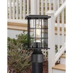 FEMILA Outdoor Post Light Fixture, Exterior Pole Lantern, Waterproof Matte Black Pillar Light with Clear Glass Shade, 4FY40P BK