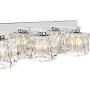 MOTINI Modern 3-Light Bathroom Vanity Light Fixture Over Mirror Chrome Finish Crystal Glass Shade with G9 Halogen Bulbs
