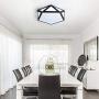 Modern Flush Mount Ceiling Lighting Fixture,24W 6500K Cool White LED Classic Black Metal Art Geometric Shape Ceiling Lamp for Living Room Kitchen Dining Room Study Mall