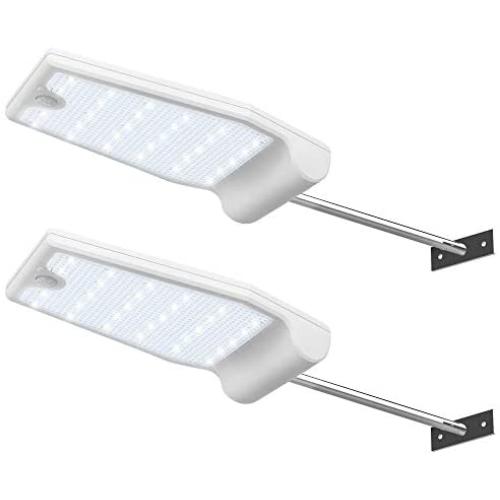 InnoGear Solar Gutter Lights Wall Sconces with Mounting Pole Outdoor Motion Sensor Detector Light Security Lighting for Barn Porch Garage, Pack of 2