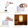 3 Way Dimmable Touch Control Table Lamp with 2 USB Ports and Power Outlet, Bedside Nightstand Lamp Simple Night Light Bedroom Lamp for Bedroom, Living Room, Office (6W Bulb Included)