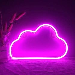 Pink Cloud Neon Signs Lights Battery USB Operated Sleeping Night Light Cloud Neon Night Light Marquee Signs Plug in Wall Art Decor for Baby Girl Bedroom Wedding Decoration Neon Light