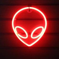 Wanxing Alien Neon Signs LED Neon Wall Sign Red Neon Lights for Bedroom Kids Room Hotel Shop Restaurant Game Office Wall Art Decoration Sign Party Supply Gift (Red)