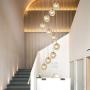 Staircase Long Chandelier,Modern Bubble Glass Chandeliers,Adjustable Height Pendant Light Molecules Hanging Light Fixture for Dining Room Bedroom Amber 6 Lights