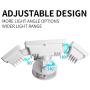 Freelicht 40W LED Flood Light, Motion Sensor Light Outdoor, 3 Adjustable Heads 3500 Lumens 5000K Daylight White IP65 Waterproof, White Exterior Security Lights for Garage, Porch, Driveway